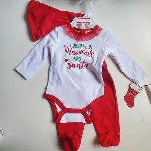 🔺 Baby Girl Christmas Outfit - 3 Piece/Size 0-3